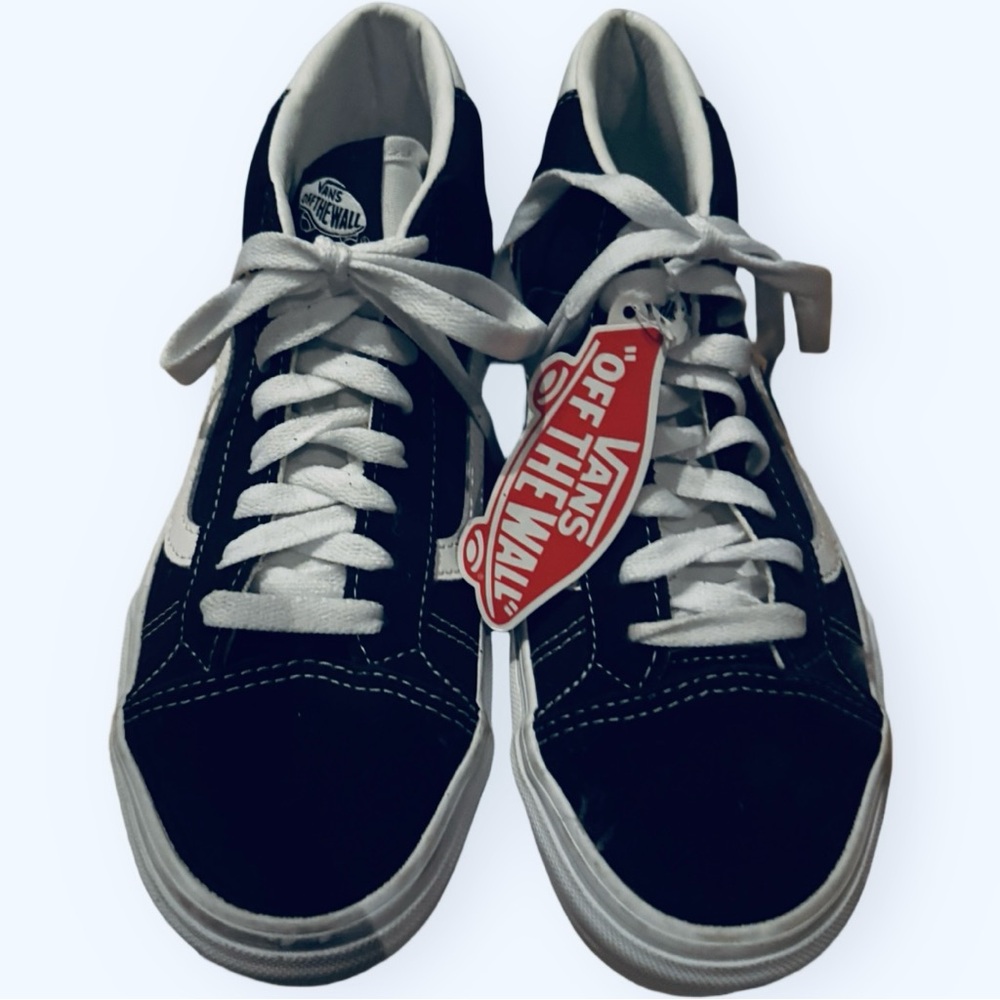 Vans Black and White Mid Top Shoe